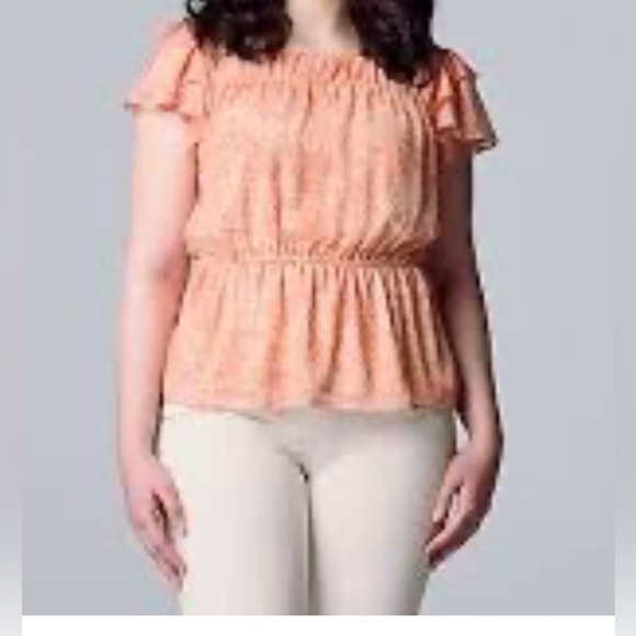 Simply Vera Vera Wang Tops - Simply Vera Vera Wang Coral Ruffle Blouse